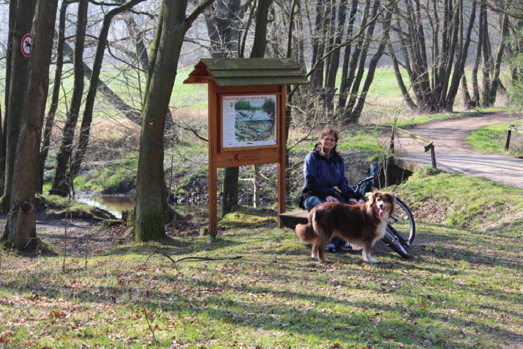 Pause beim Rollerfahren